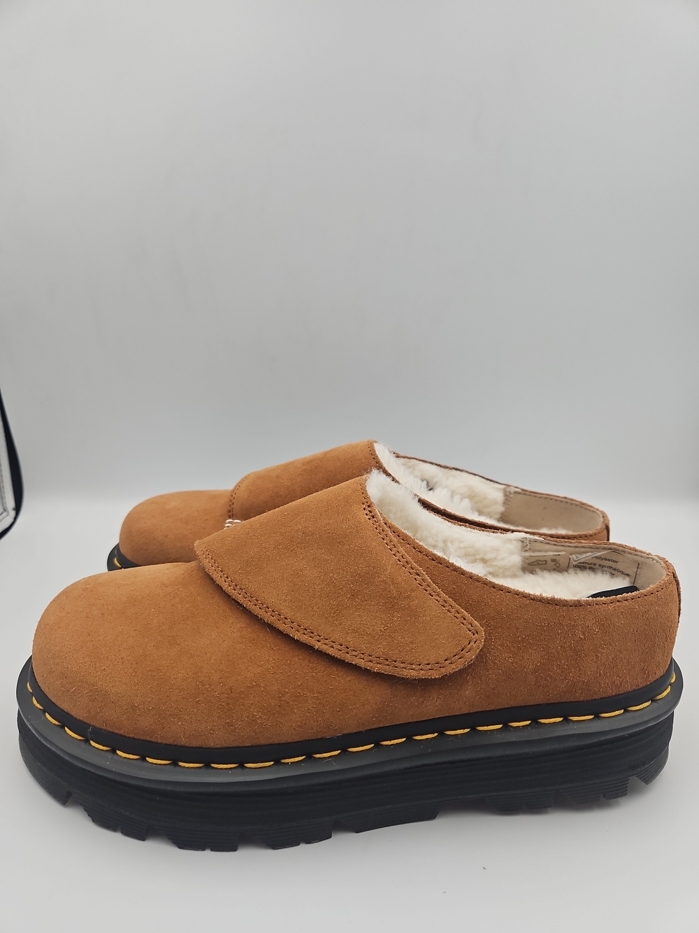 Dr. Martens Women's Suede Fleece-Lined Clog in Chestnut